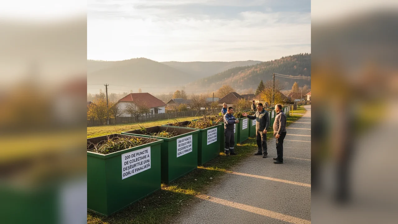 200 de puncte de colectare a deșeurilor vegetale, parțial finalizate în Gorj