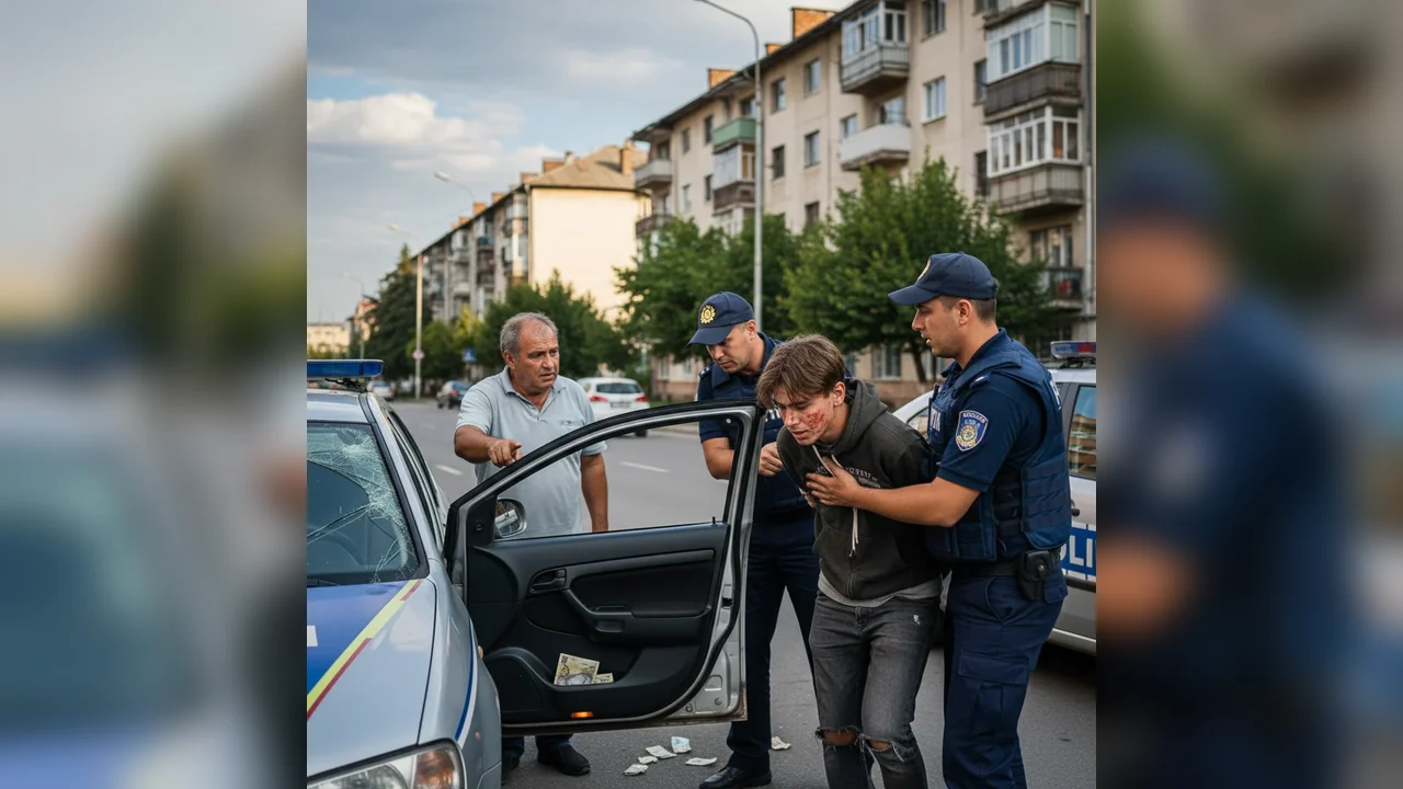Adolescent reținut de poliție pentru furt de bani dintr-un autoturism local