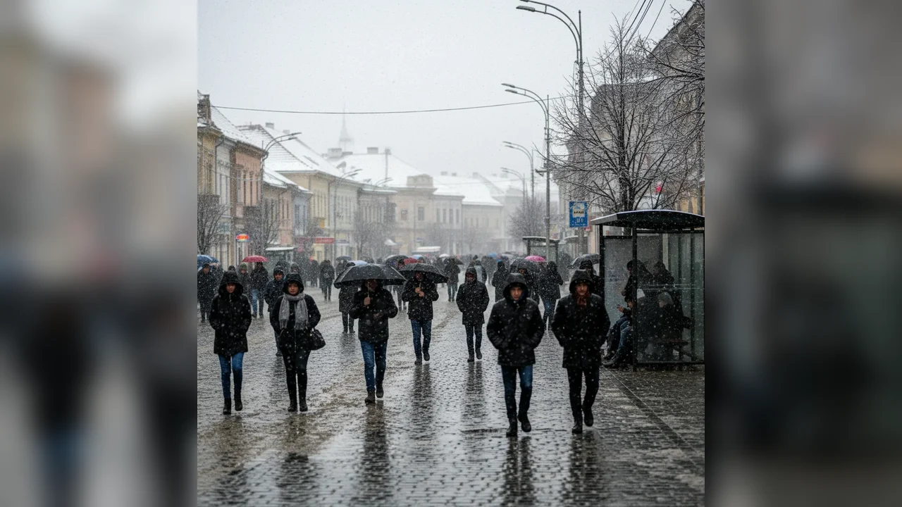 ANM anunță alertă meteo de ploi, lapoviță și ninsoare până duminică în zona noastră