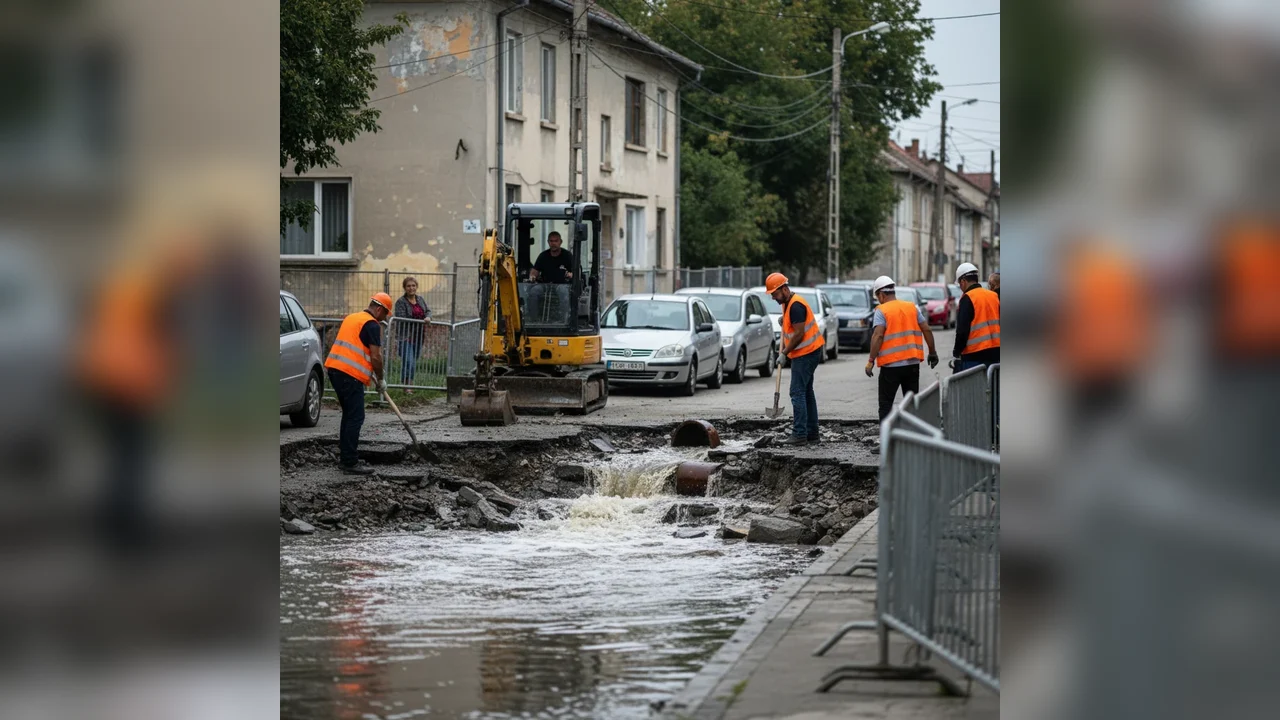 Avarie majoră la rețeaua de apă pe strada Panduri