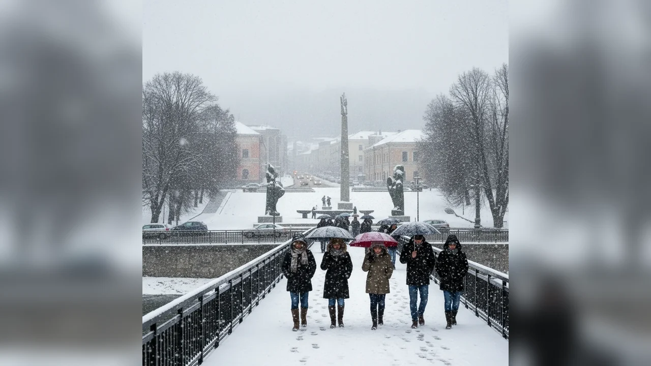 Avertizare de ninsoare și precipitații abundente la Târgu Jiu pe 2 ianuarie
