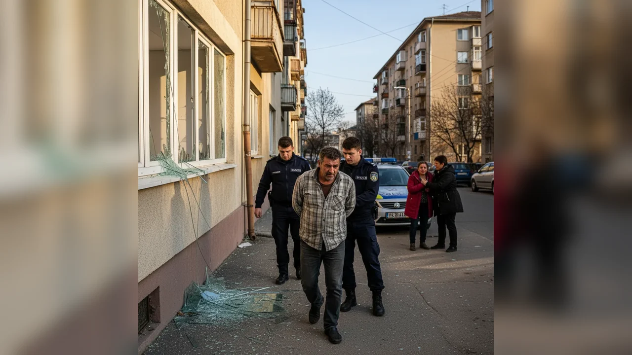 Bărbat de 28 de ani reținut la Târgu Jiu după agresarea soției și distrugerea unor geamuri