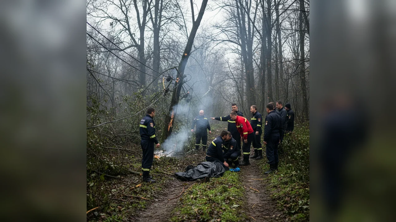 Bărbat de 40 de ani din Slivilești, electrocutat la Strâmba Vulcan după ce a atins un copac căzut pe firele electrice