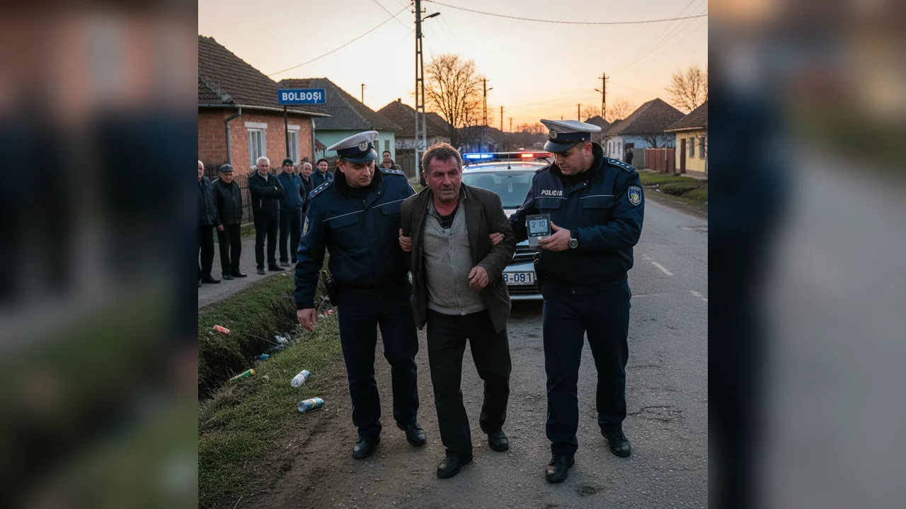 Bărbat din Bolboși prins conducând fără permis și cu alcoolemie record la volan
