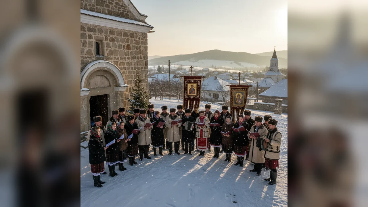 Colinde tradiționale răsună în cinci parohii din Gorj