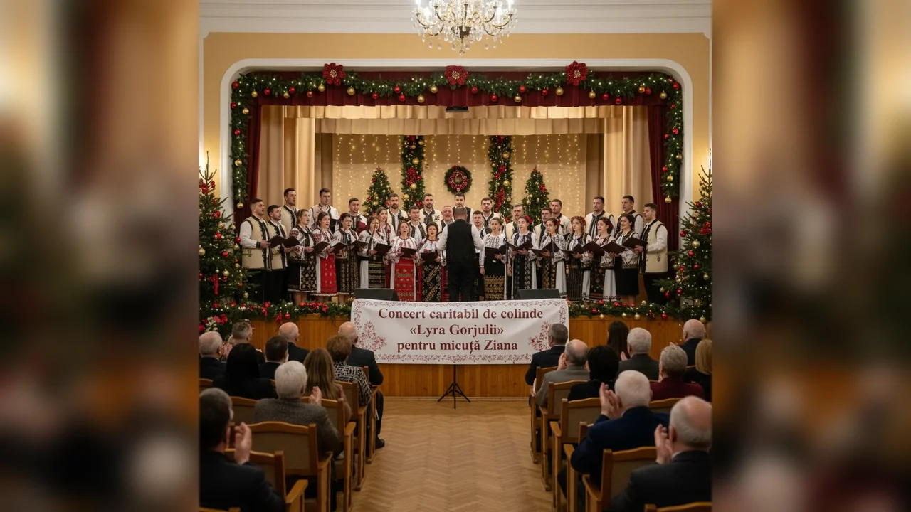 Concert caritabil de colinde Lyra Gorjului organizat pentru micuța Ziana în Gorj