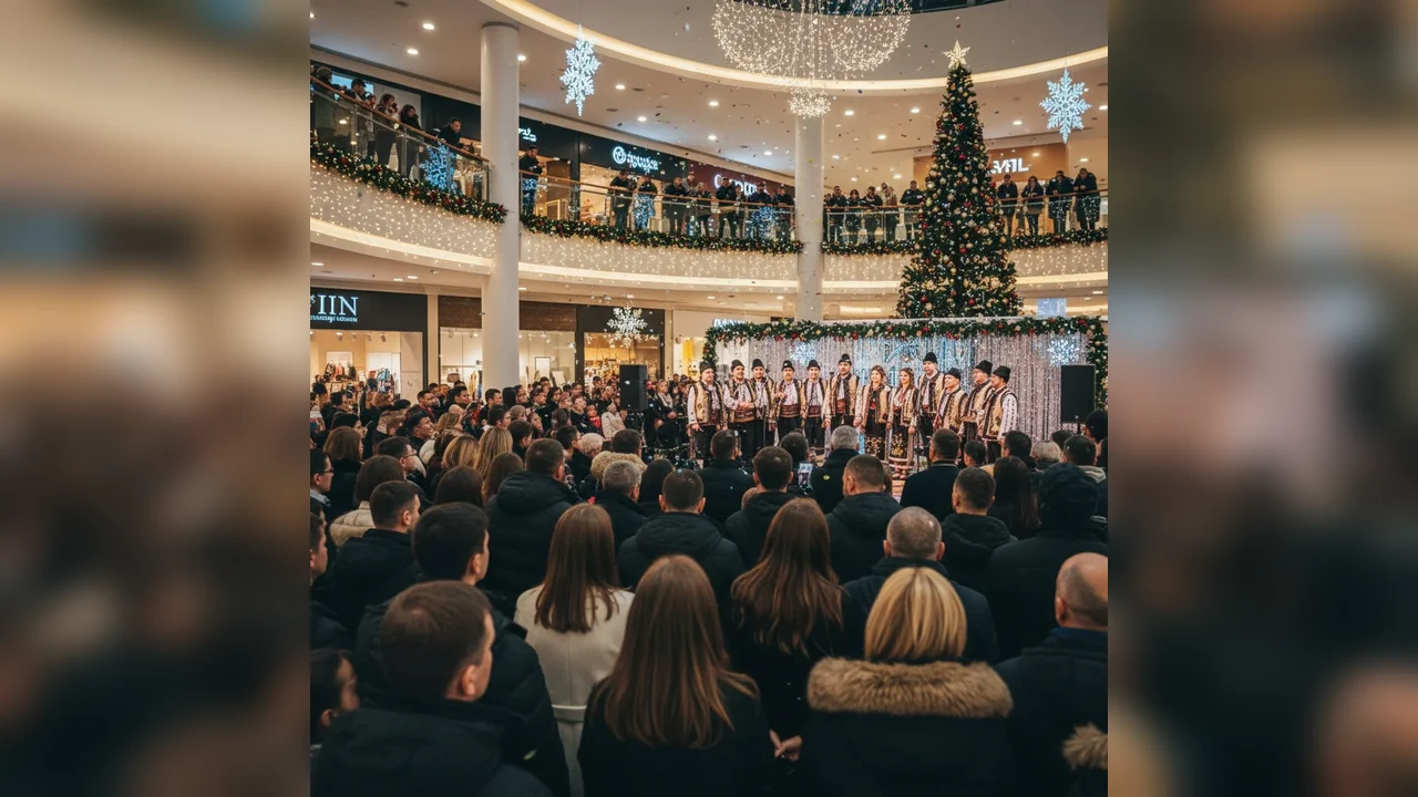 Concert de colinde live la mall-ul din Târgu Jiu, eveniment de Crăciun