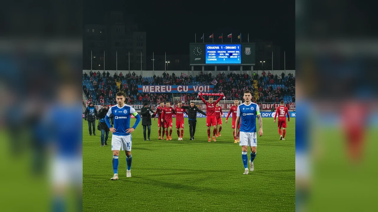 Craiova domină la capitolul statistici, dar ratează victoria cu Dinamo