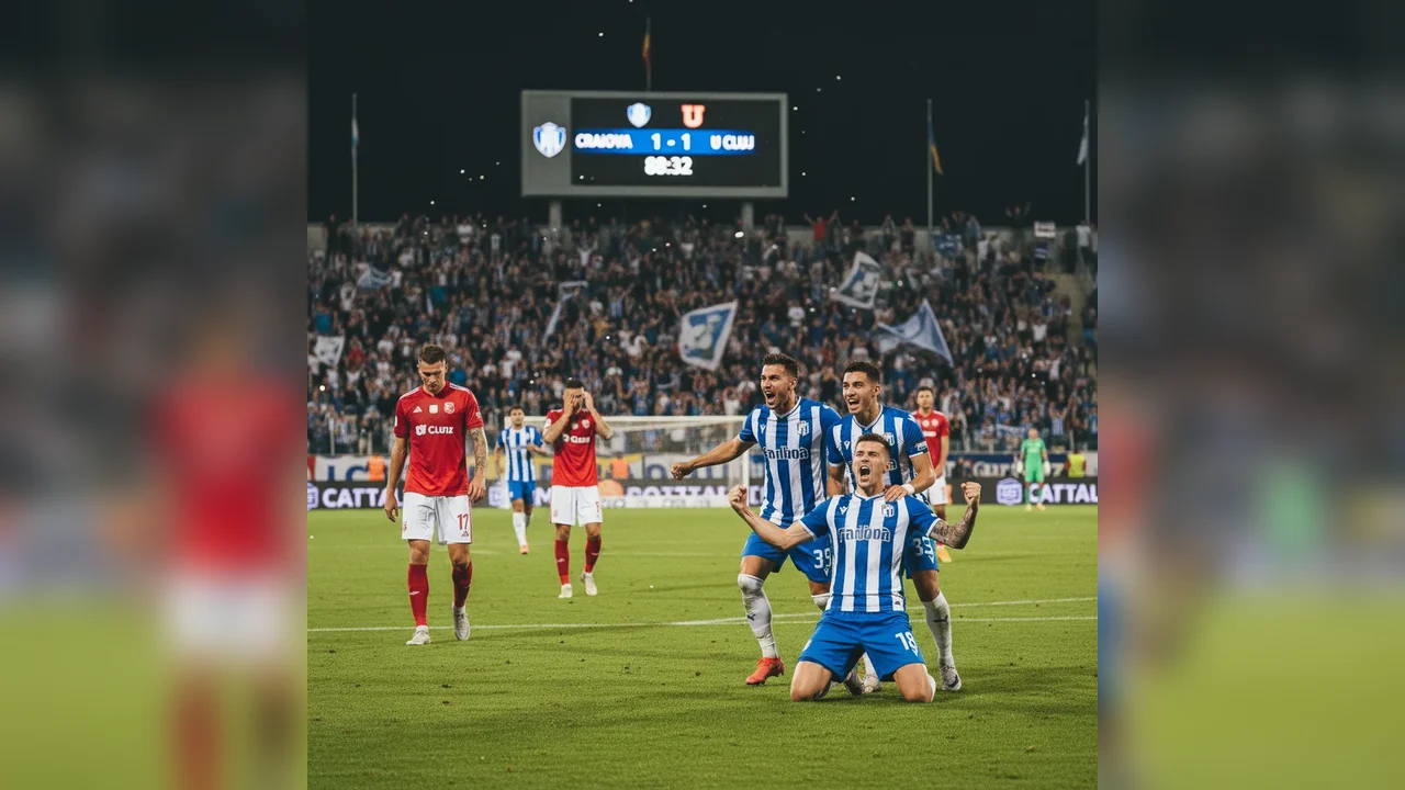 Craiova egalează pe ,,U Cluj după o revenire spectaculoasă