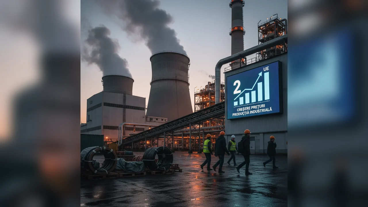 Creșterea prețurilor energiei situează România pe locul 2 în UE la majorarea costurilor producției industriale