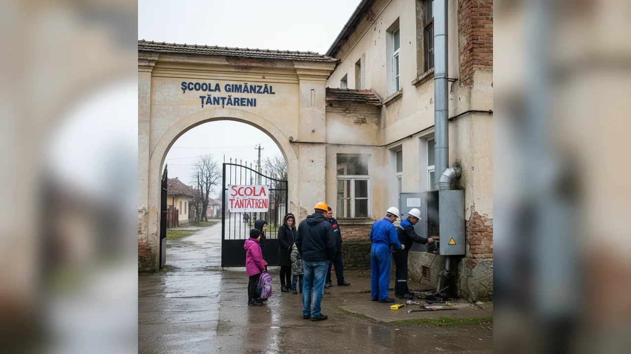 Cursurile de la Școala Gimnazială Țânțăreni, lângă Târgu Jiu, oprite temporar din cauza unei avarii la centrala termică
