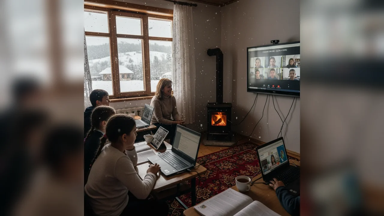 Cursurile unei școli din Târgu Jiu trec temporar în online din cauza gerului