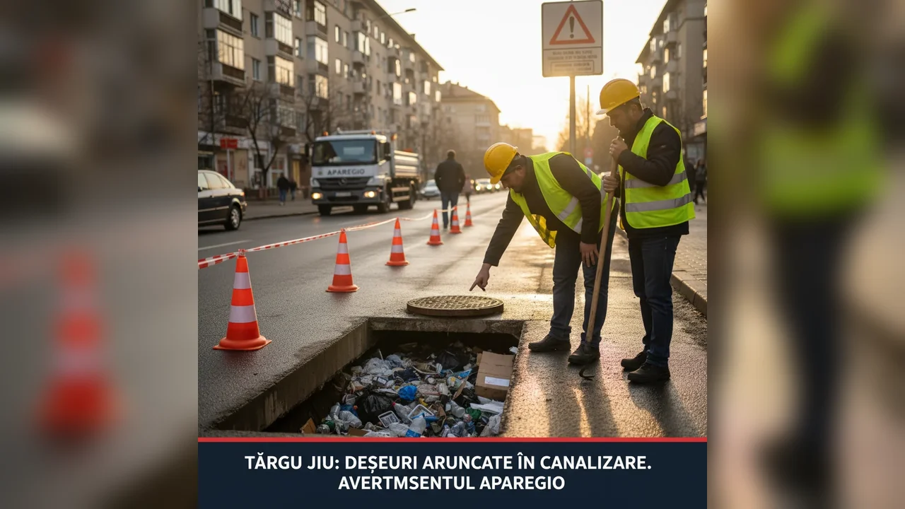 Deșeuri aruncate în canalizare, alertă de la Aparegio Târgu Jiu