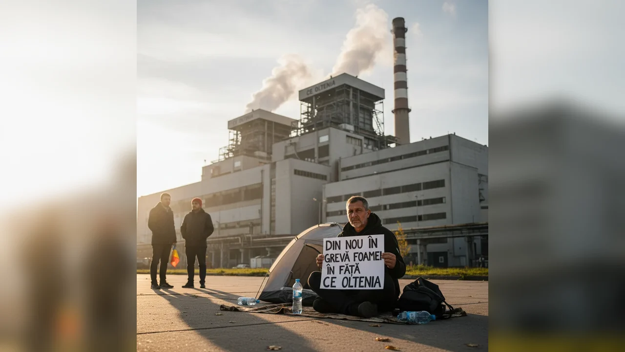 Greva foamei reînvie în fața CE Oltenia, protestul continuă