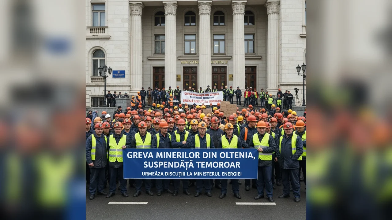 Greva minerilor din Târgu Jiu, suspendată temporar; discuții programate la Ministerul Energiei