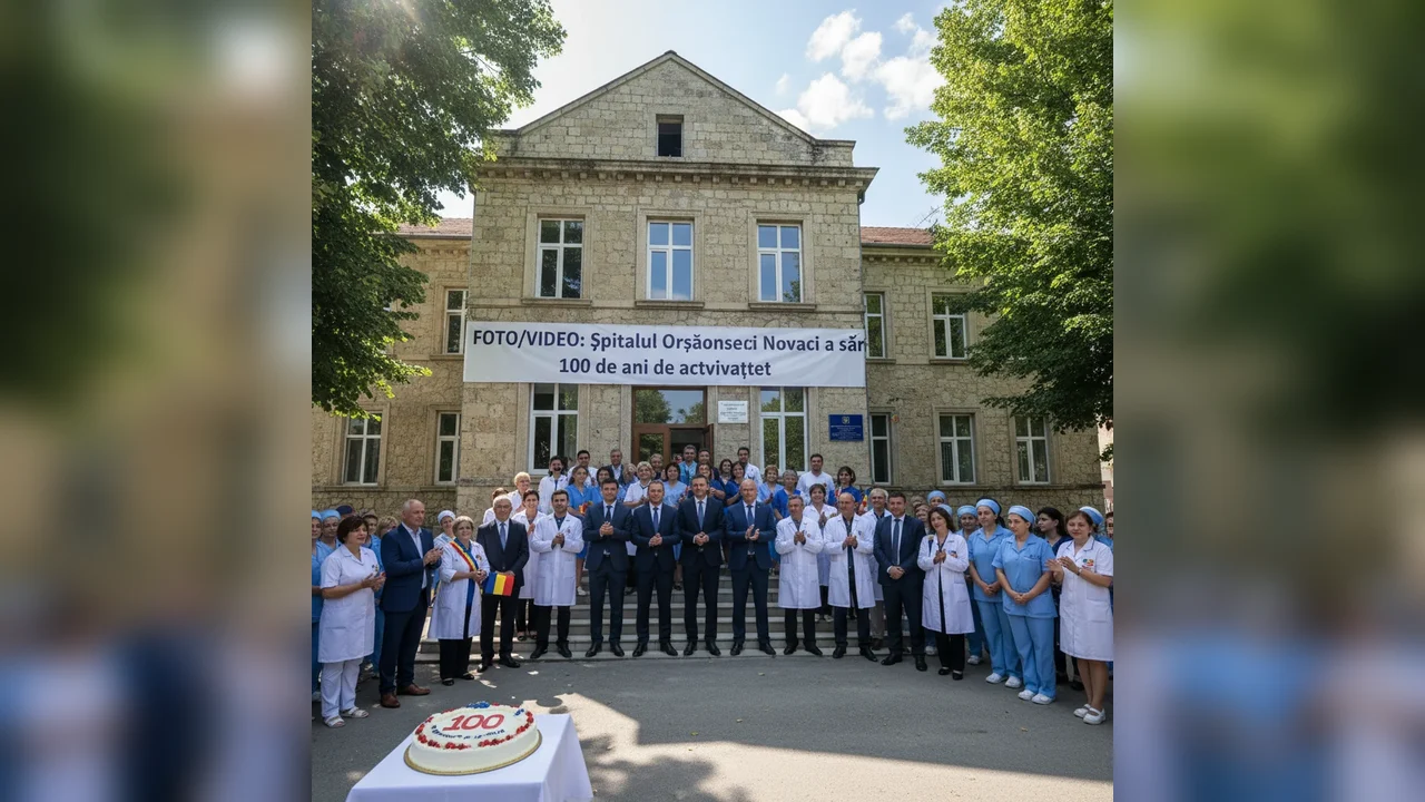 Imagini și filmări de la centenarul Spitalului din Novaci, marcat cu evenimente speciale