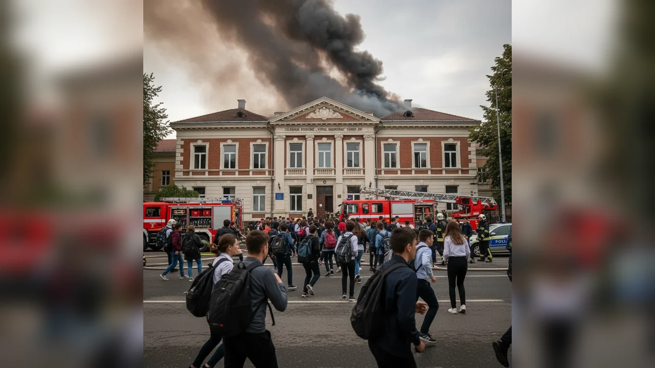 Incendiu la Colegiul Economic „Virgil Madgearu” din Târgu Jiu, elevii evacuați în siguranță