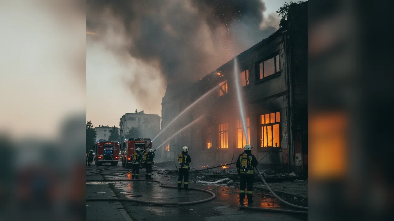 Incendiu major la fabrica de celuloză din Severin: Pompieri din Gorj, mobilizați