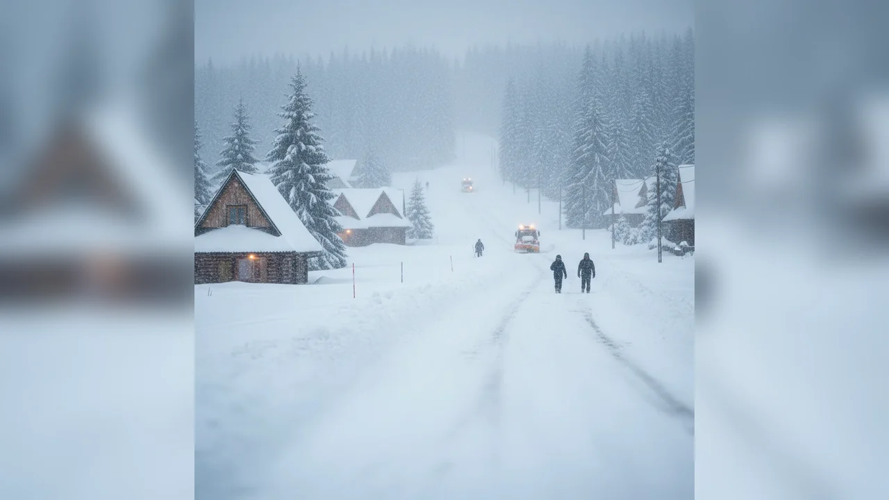 Ninsoare Puternică și Abundentă la Rânca - Vezi Ultimele Actualizări Meteo
