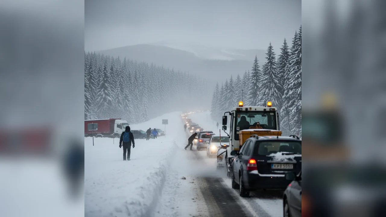 Ninsori și trafic rutier îngreunat anunțate la Târgu Jiu și în mai multe județe din țară