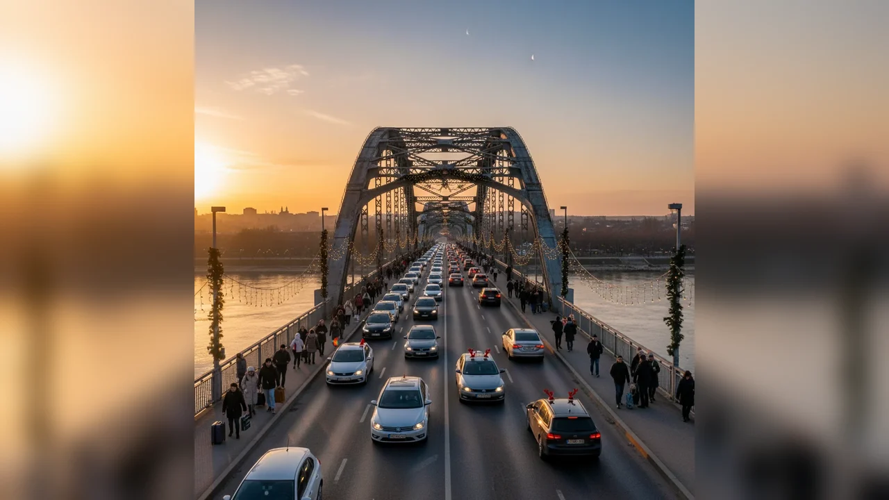 Podul Prieteniei Giurgiu-Ruse Deschis Fără Restricții de Crăciun și Anul Nou
