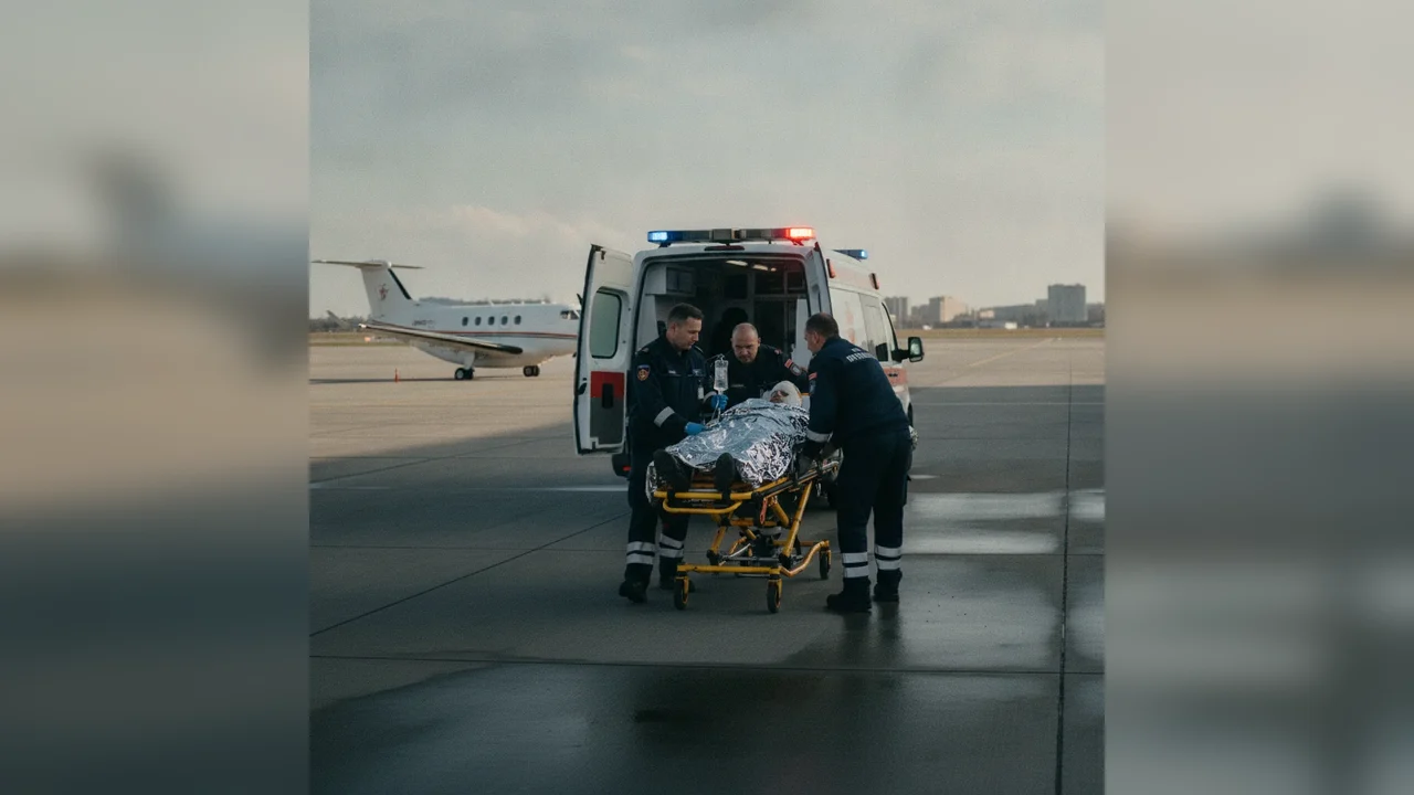 Polițist electrocutat în Târgu Jiu, transferat cu ambulanța la Timișoara din lipsă heliport