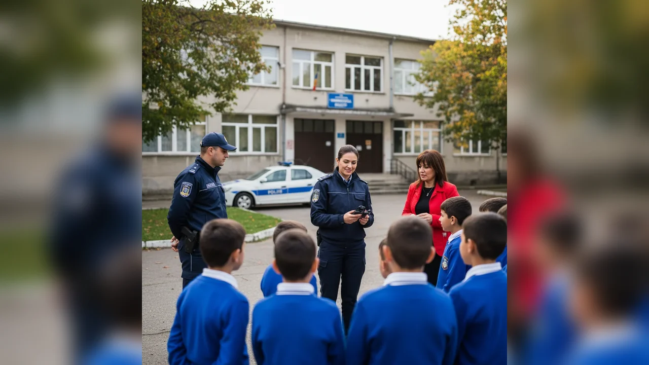 Polițiștii desfășoară o acțiune surpriză la școala din Bălești