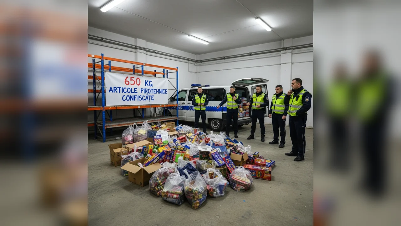 Polițiștii gorjeni au confiscat 650 kg de articole pirotehnice ilegale