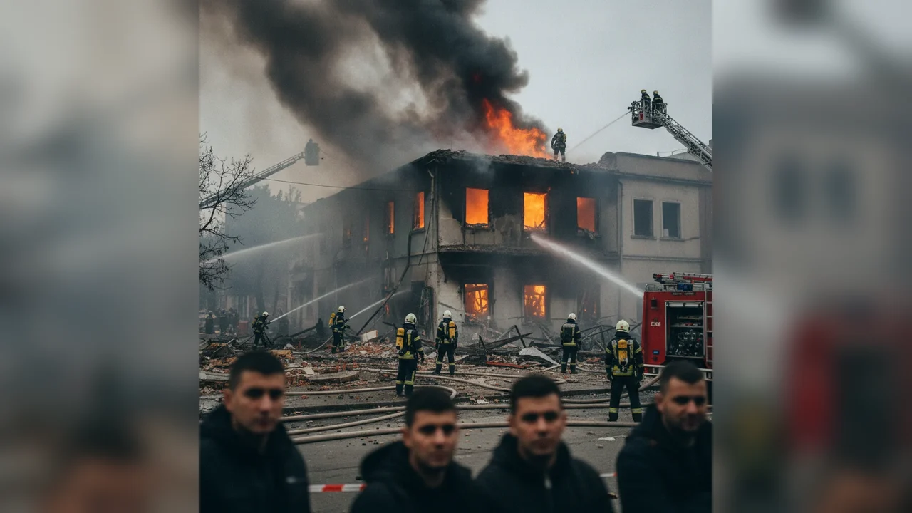 Pompieri din Gorj, mobilizați la incendiul fabricii de celuloză din Severin