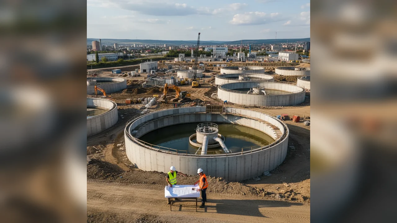 Progresul construcției Stației de Epurare a Apelor Uzate din Târgu Jiu
