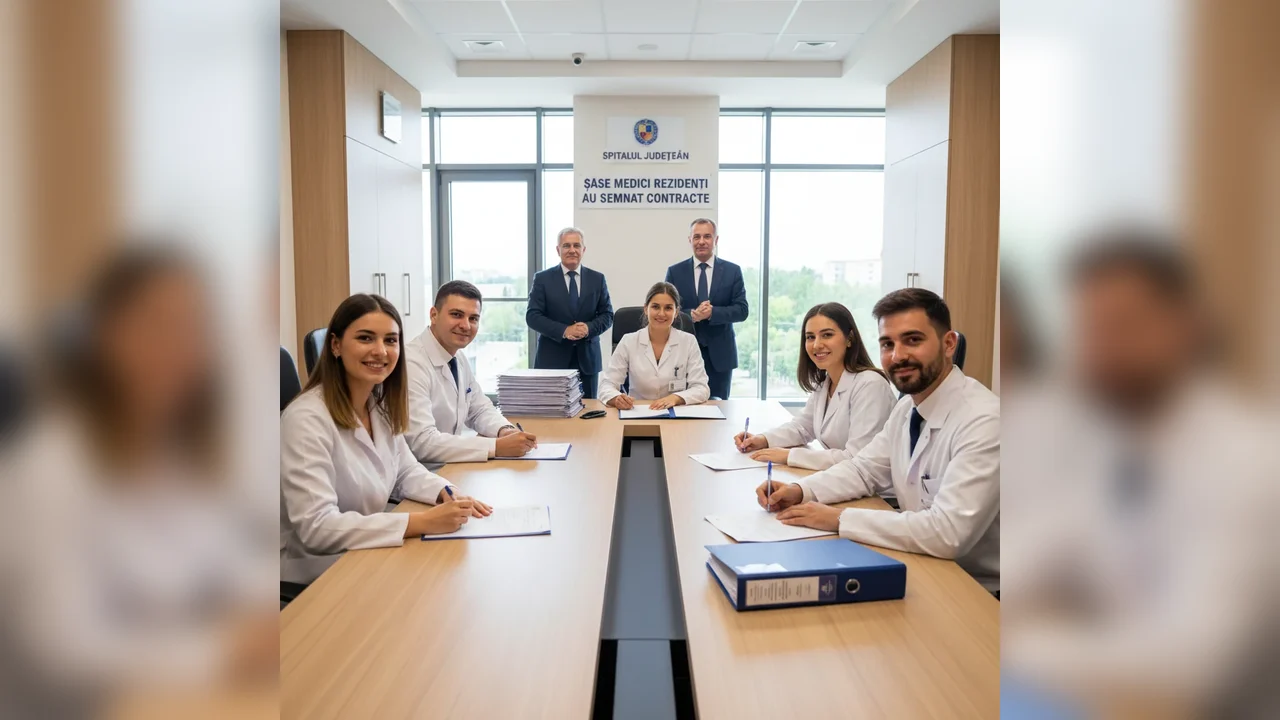 Șase medici rezidenți au încheiat contracte cu Spitalul Județean din județul nostru