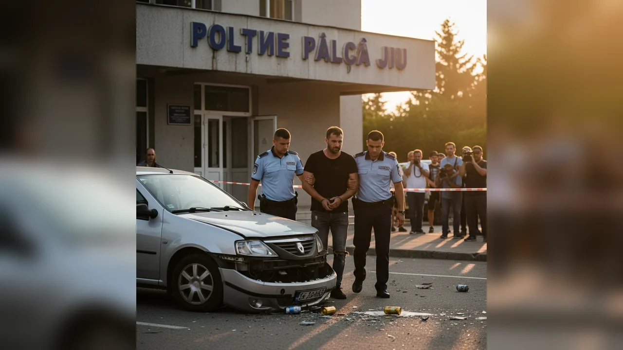 Șofer din Târgu Jiu prins băut și cu permisul anulat după un accident pe strada Petrești