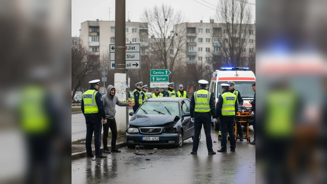 Șofer fără permis și sub influența alcoolului a provocat un accident rutier la Târgu Jiu