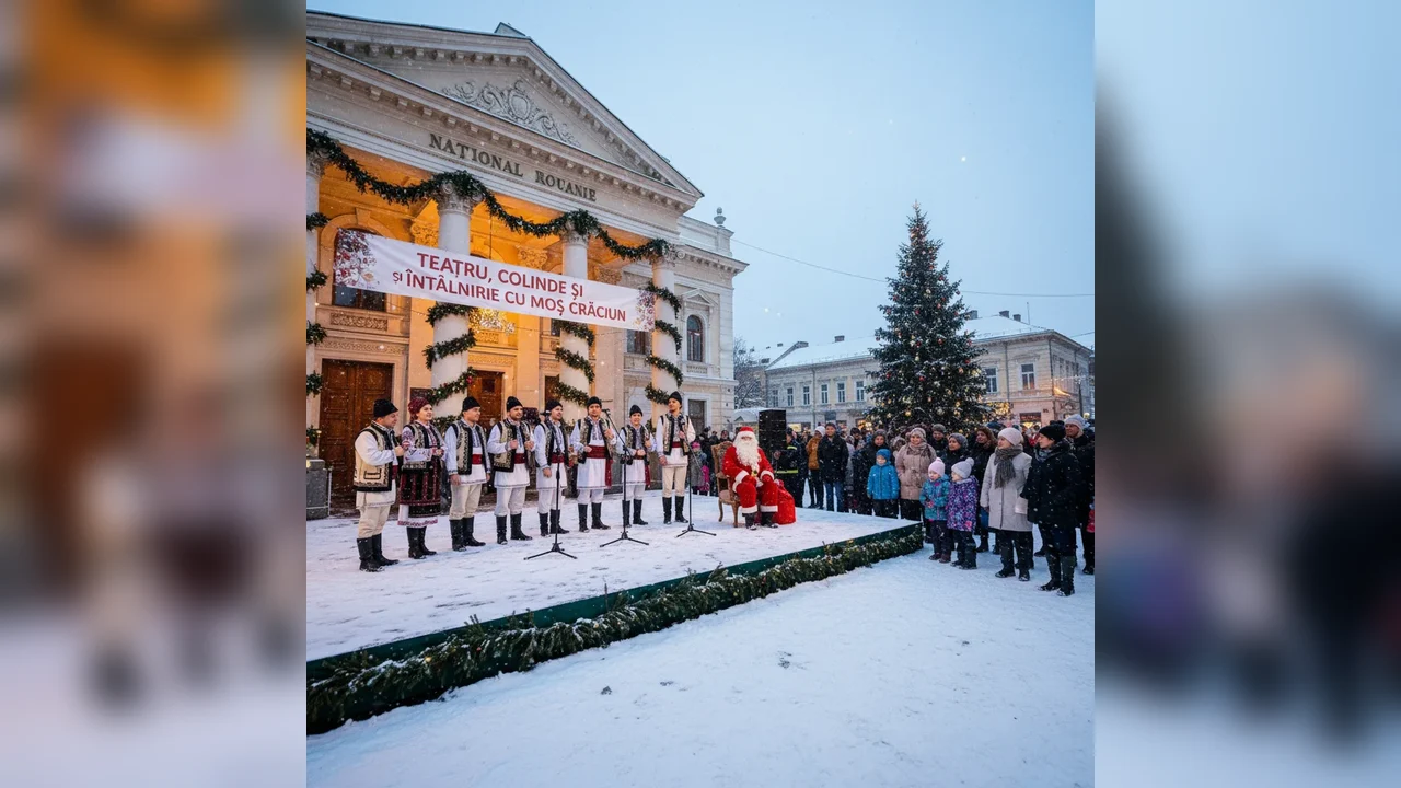 Spectacol de teatru, colinde și întâlnire cu Moș Crăciun în centrul orașului