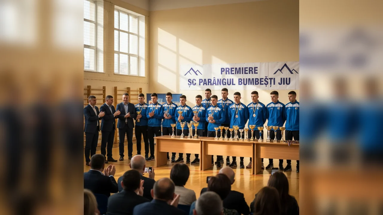 Sportivii de la SC Parângul Bumbești Jiu, recompensați în cadrul unei ceremonii locale