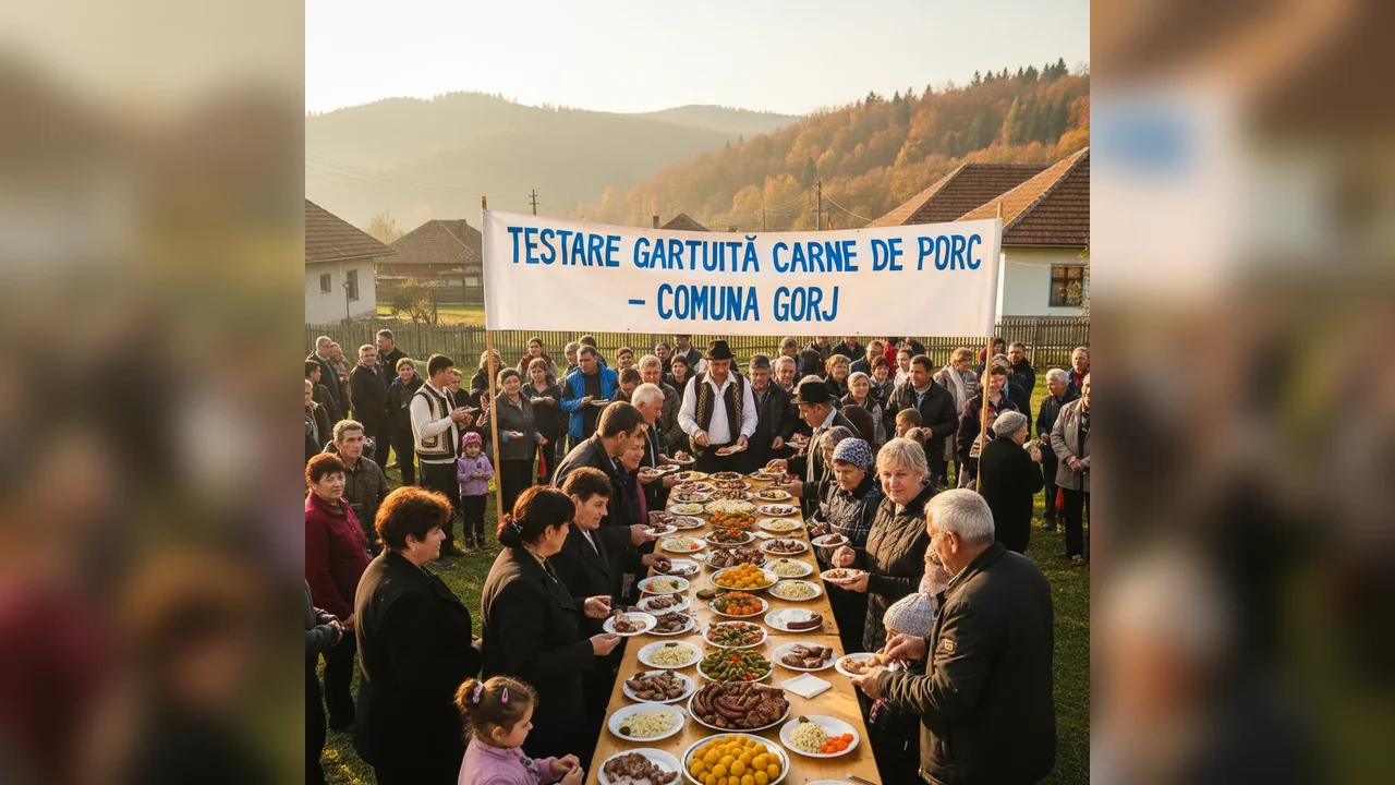 Testare gratuită pentru carnea de porc în comuna din Gorj