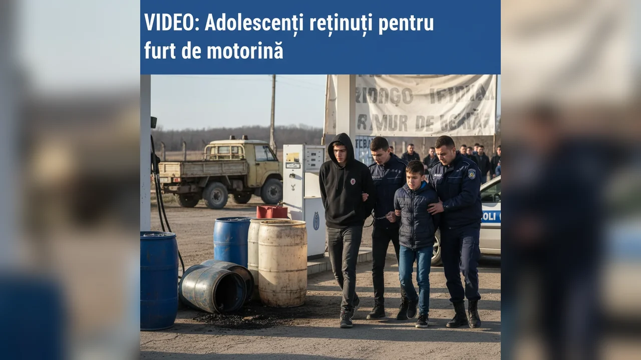 Tineri prinși în flagrant și duși la audieri pentru sustragere de motorină