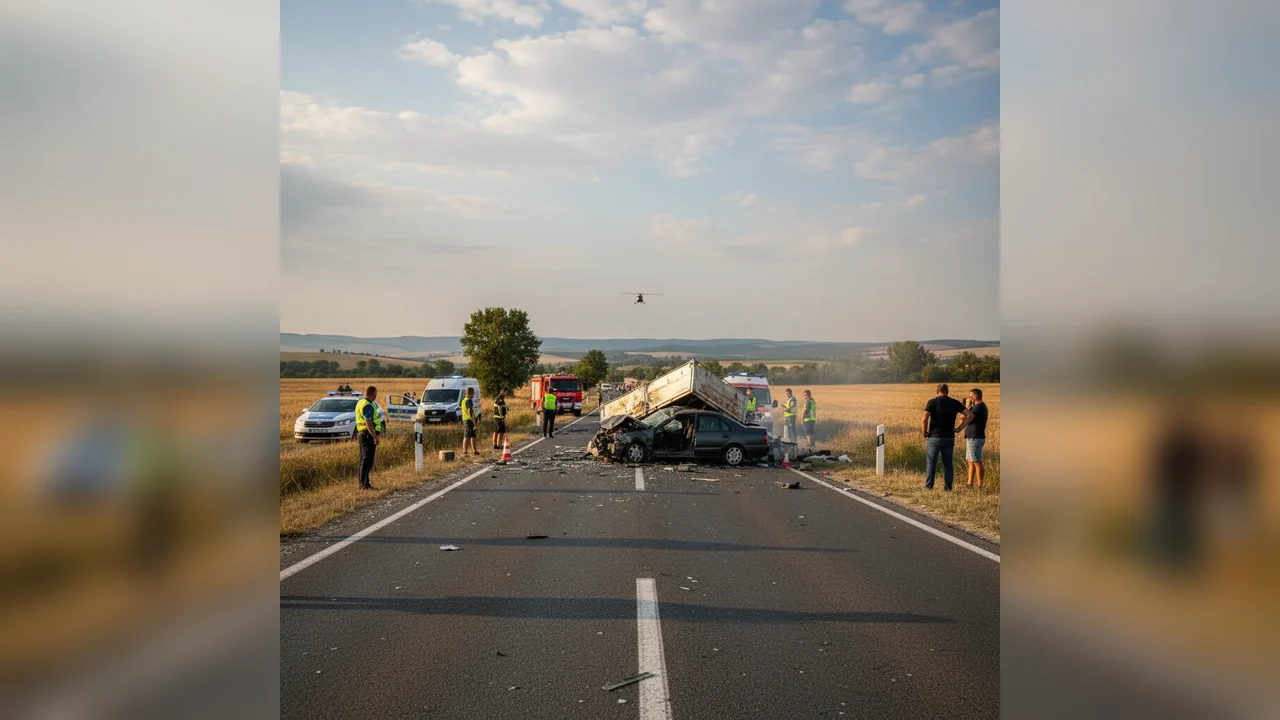 Trafic blocat și intervenție de urgență la fața locului