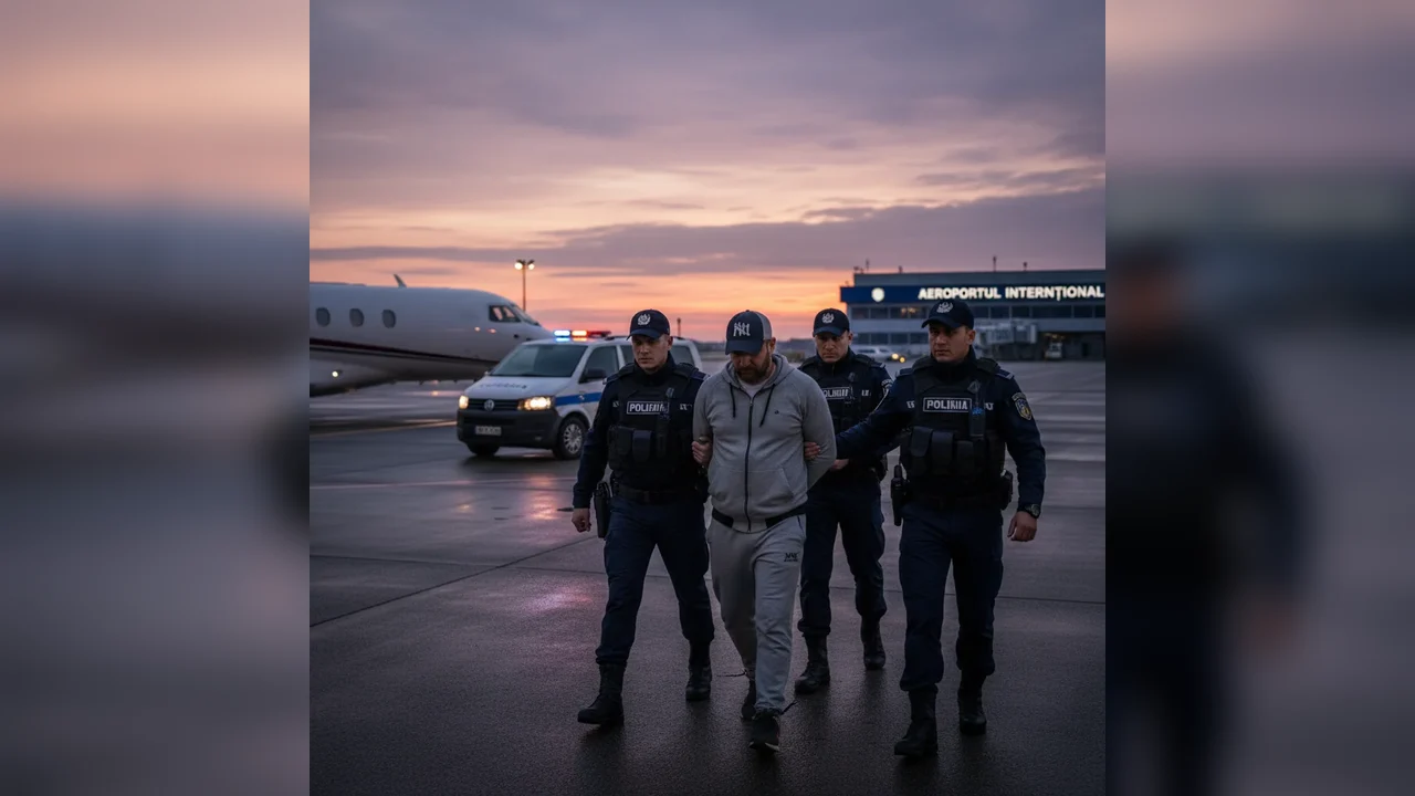 Urmărit internațional condamnat la închisoare, adus în țară de polițiștii din Gorj