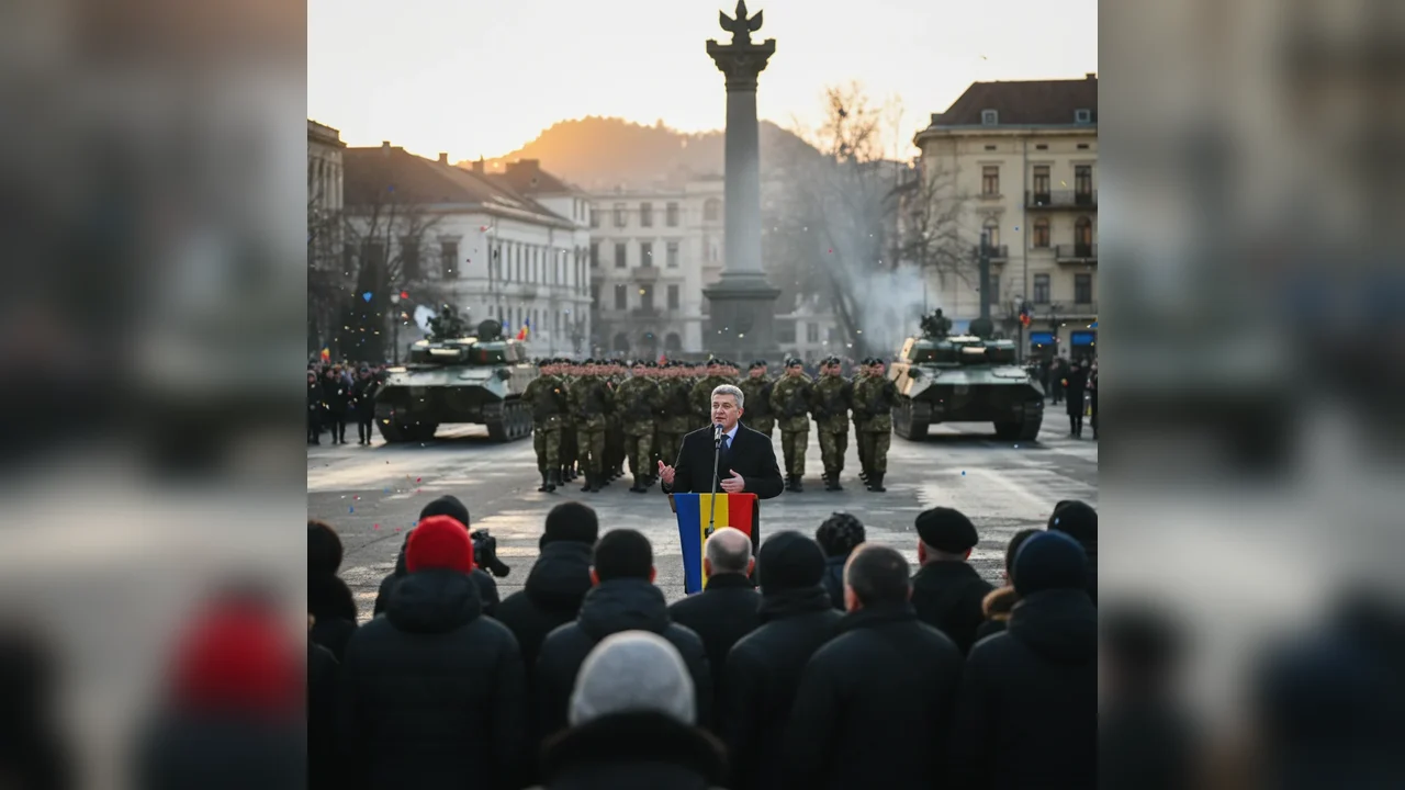 Ziua Națională sărbătorită la Târgu Jiu prin discursul primarului Romanescu și parada militară
